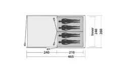 Easy Camp Galaxy 400 Rustic Green Tunneltent - 4 Personen 16 Easy Camp Galaxy 400 Rustic Green Tunneltent - 4 Personen -Buiten Kamperen 120391 galaxy 400 rustic green drawing floorplan3