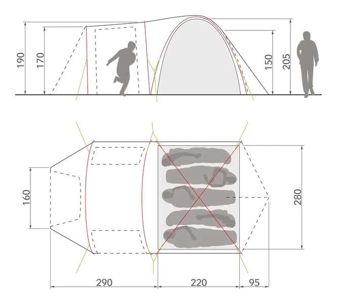 Vaude Campo Casa XT Koepeltent - 3/4 Persoons 6 Vaude Campo Casa XT Koepeltent - 3/4 Persoons - Image 4