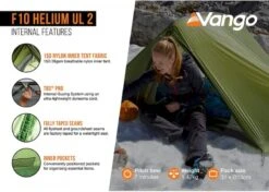 Vango F10 Helium UL 2 Ultralichte Trekking Tunneltent - 1/2 Persoons - Groen 14 Vango F10 Helium UL 2 Ultralichte Trekking Tunneltent - 1/2 Persoons - Groen -Buiten Kamperen 1900 1783 f10 helium ul 2 5