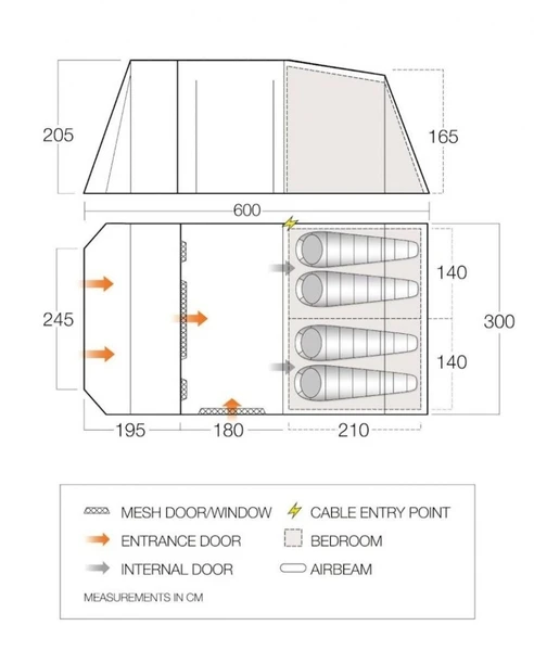 Vango Lismore 450 Tunneltent - 4 Persoons - Groen 11 Vango Lismore 450 Tunneltent - 4 Persoons - Groen - Image 9