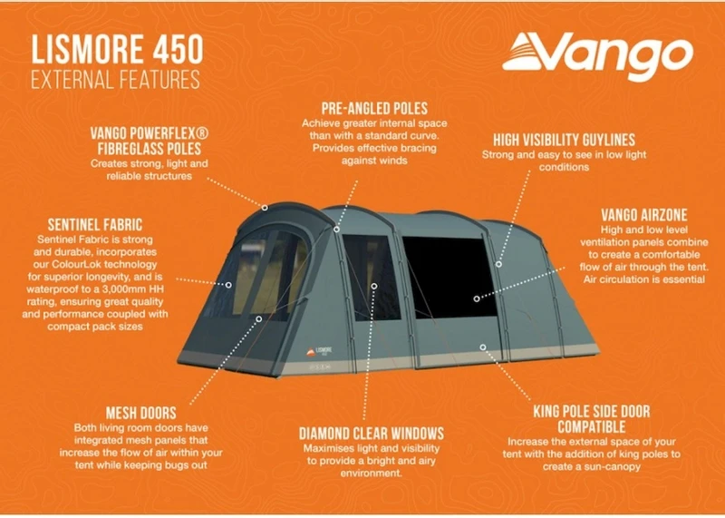 Vango Lismore 450 Tunneltent - 4 Persoons - Groen 13 Vango Lismore 450 Tunneltent - 4 Persoons - Groen - Image 11