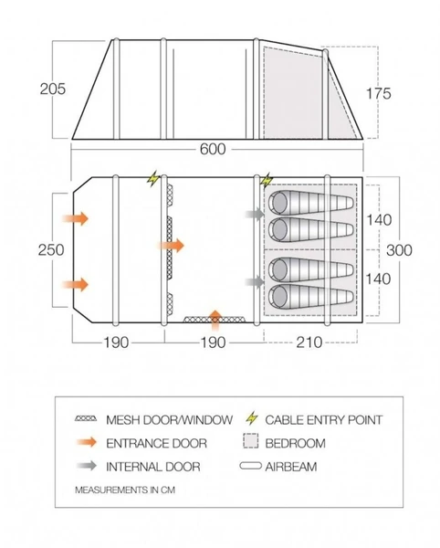 Vango Lismore Air 450 Opblaasbare Tunneltent - 4 Persoons - Groen 8 Vango Lismore Air 450 Opblaasbare Tunneltent - 4 Persoons - Groen - Image 6