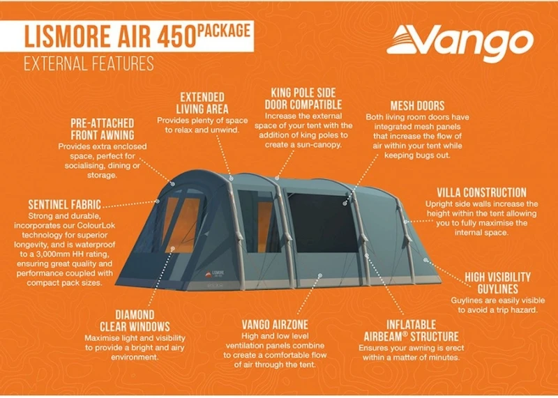Vango Lismore Air 450 Opblaasbare Tunneltent - 4 Persoons - Groen 9 Vango Lismore Air 450 Opblaasbare Tunneltent - 4 Persoons - Groen - Image 7