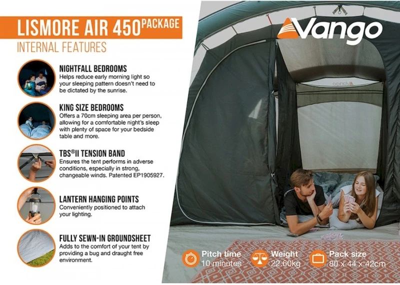 Vango Lismore Air 450 Opblaasbare Tunneltent - 4 Persoons - Groen 10 Vango Lismore Air 450 Opblaasbare Tunneltent - 4 Persoons - Groen - Image 8