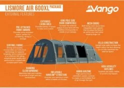 Vango Lismore Air 600XL Opblaasbare Tunneltent - 5 Persoons - Groen 29 Vango Lismore Air 600XL Opblaasbare Tunneltent - 5 Persoons - Groen -Buiten Kamperen 1900 1783 lismore air 600xl package 3