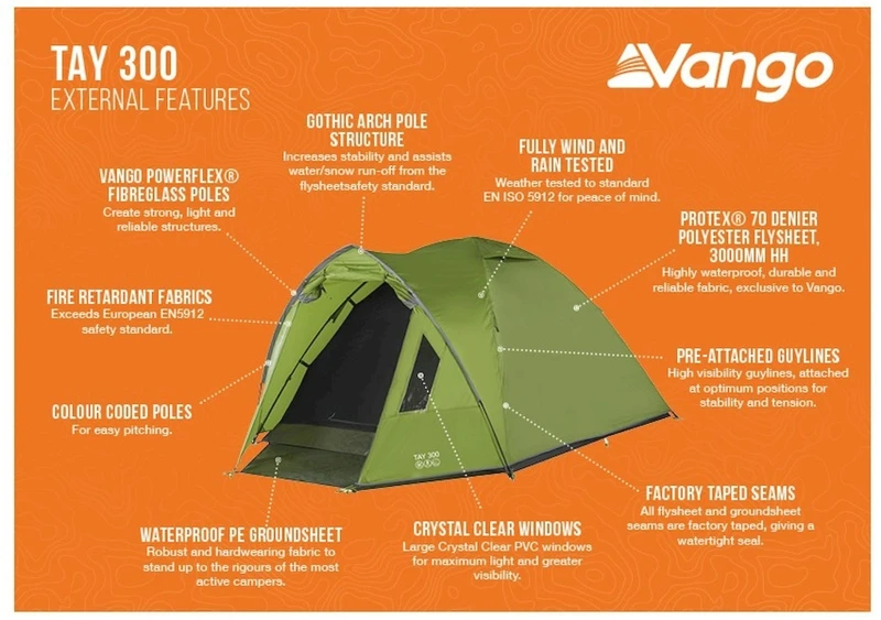 Vango Tay 300 Koepeltent - 3 Persoons - Groen 12 Vango Tay 300 Koepeltent - 3 Persoons - Groen - Image 10
