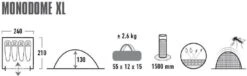 High Peak Monodome XL Koepeltent - 4 Persoons - Pearl 7 High Peak Monodome XL Koepeltent - 4 Persoons - Pearl -Buiten Kamperen 370 1200 4001690103121.pt01