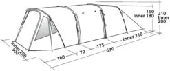 Easy Camp Palmdale 500 LUX Tunneltent - 5 Persoons -Buiten Kamperen 501 1200 120370 palmdale 500 lux drawing perspective2