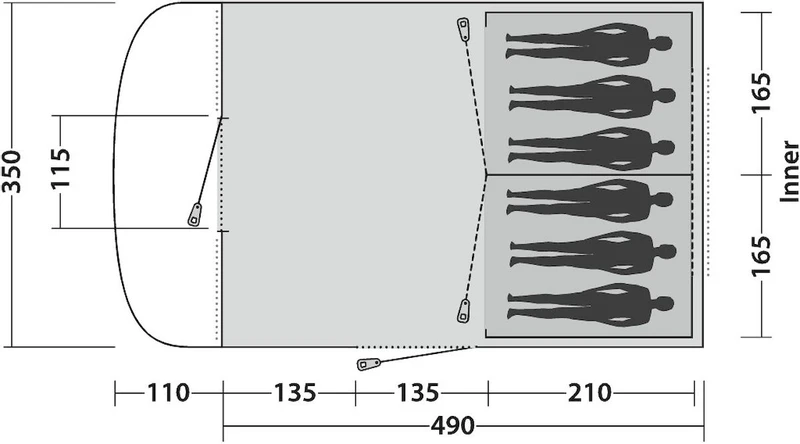 Easy Camp Palmdale 600 Tunneltent - 6 Persoons 17 Easy Camp Palmdale 600 Tunneltent - 6 Persoons - Image 15