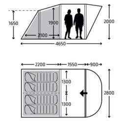 Kampa Brean 4 Air Opblaasbare Tunneltent - 4 Persoons 17 Kampa Brean 4 Air Opblaasbare Tunneltent - 4 Persoons -Buiten Kamperen brean4air