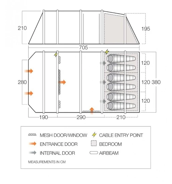 Vango Lismore Air 600XL Opblaasbare Tunneltent - 5 Persoons - Groen 14 Vango Lismore Air 600XL Opblaasbare Tunneltent - 5 Persoons - Groen - Image 12