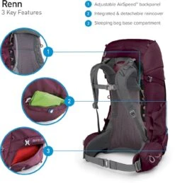 Osprey Renn Backpack - 50 Liter - Paars 28 Osprey Renn Backpack - 50 Liter - Paars -Buiten Kamperen osprey renn features 1