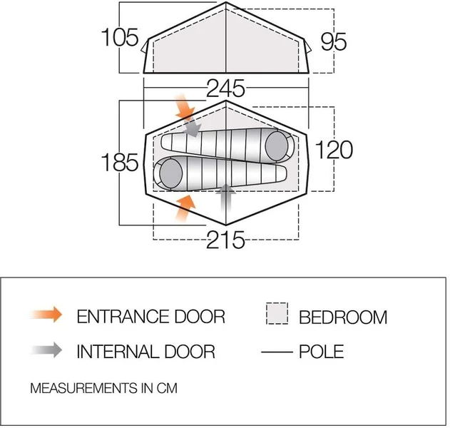 Vango Nevis 200 Tunneltent - 2 Persoons 6 Vango Nevis 200 Tunneltent - 2 Persoons - Image 4